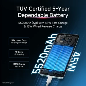 Xiaomi Redmi Note 15 5G battery life test with 5520mAh battery and 45W fast charging