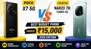 Poco Vs Realme best budget phones under ₹15,000 in India 2026 comparison