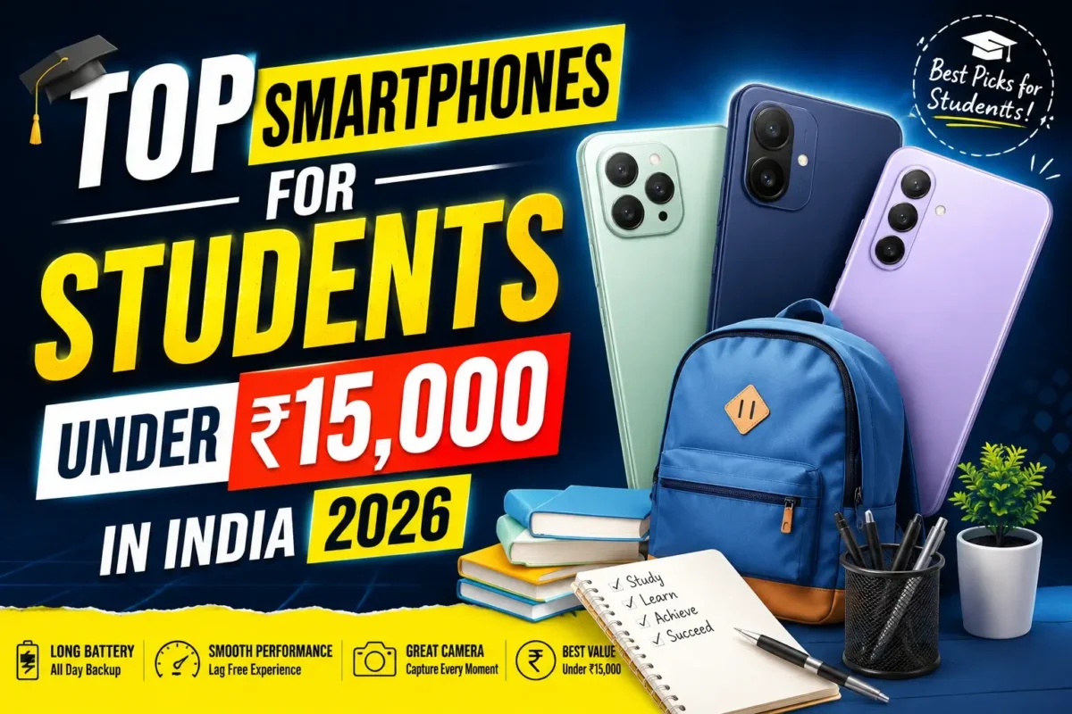 Top smartphones for students under 15000 in India 2026 with best battery life and gaming performance