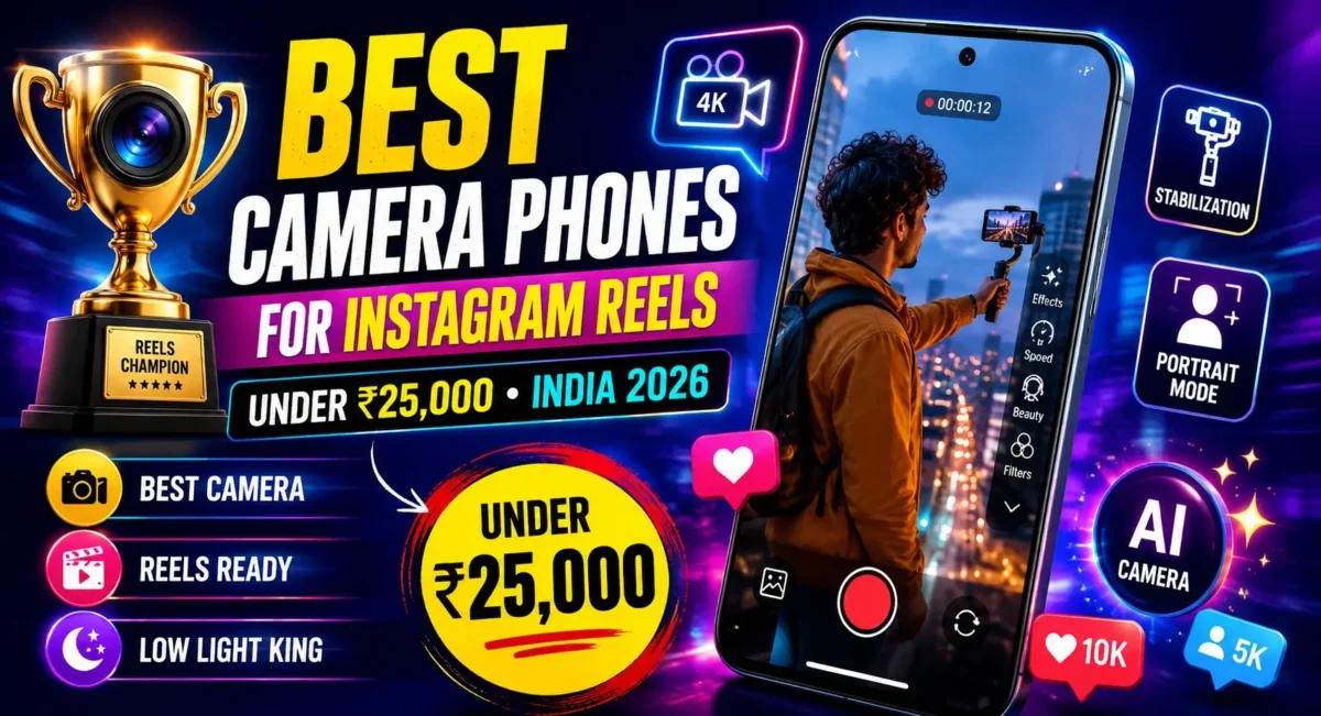 Best camera phones for Instagram Reels under ₹25000 in India 2026