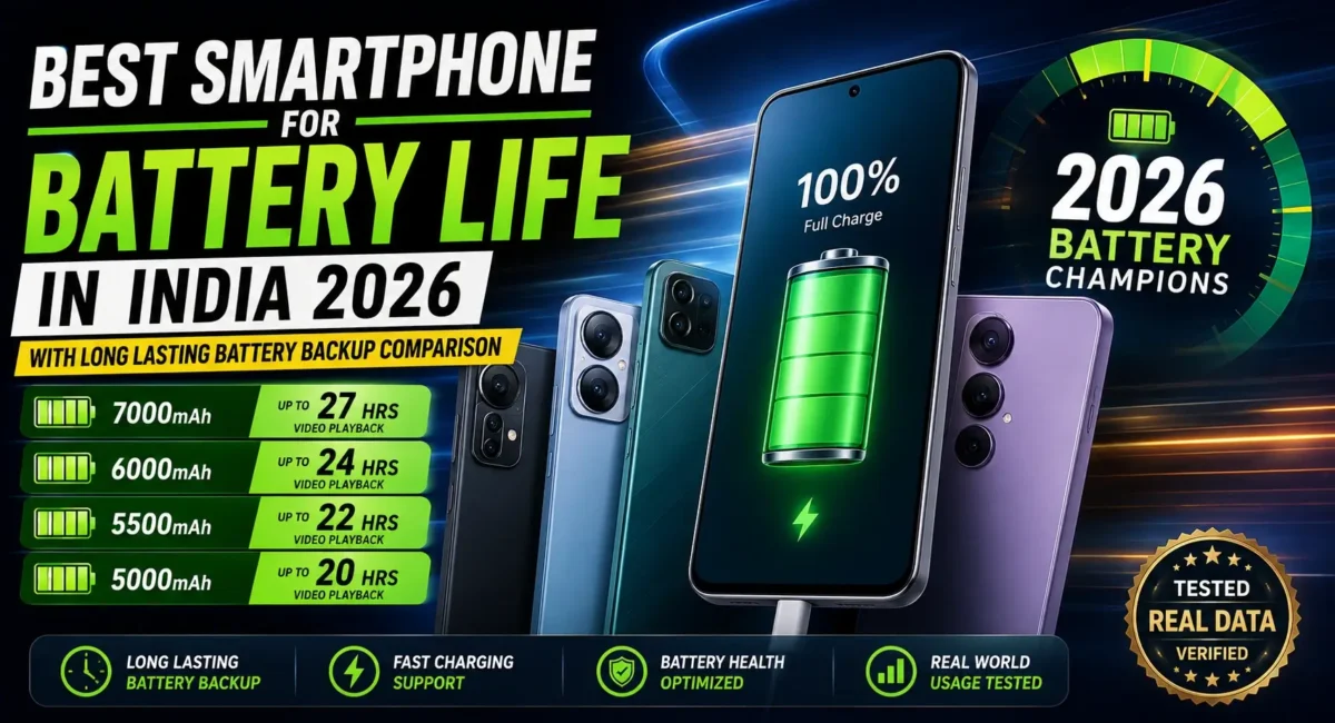 Best smartphone for battery life in India 2026 with long lasting battery backup comparison