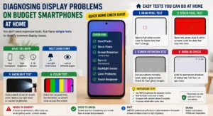 Diagnosing display problems on budget smartphones at home