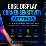 Edge display corner sensitivity settings on premium phones to stop accidental side touches
