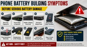 Swollen Battery Warning Signs: Phone battery bulging symptoms before serious battery damage