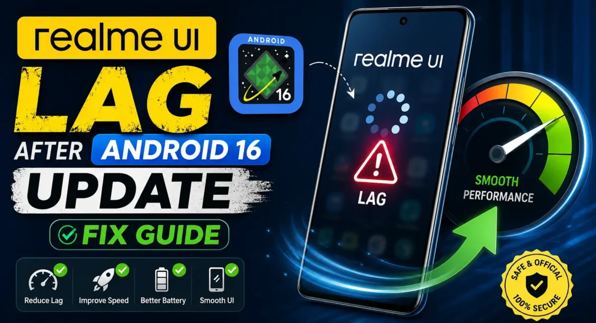 Realme UI lag after Android 16 update fix guide with safe downgrade and clean install steps