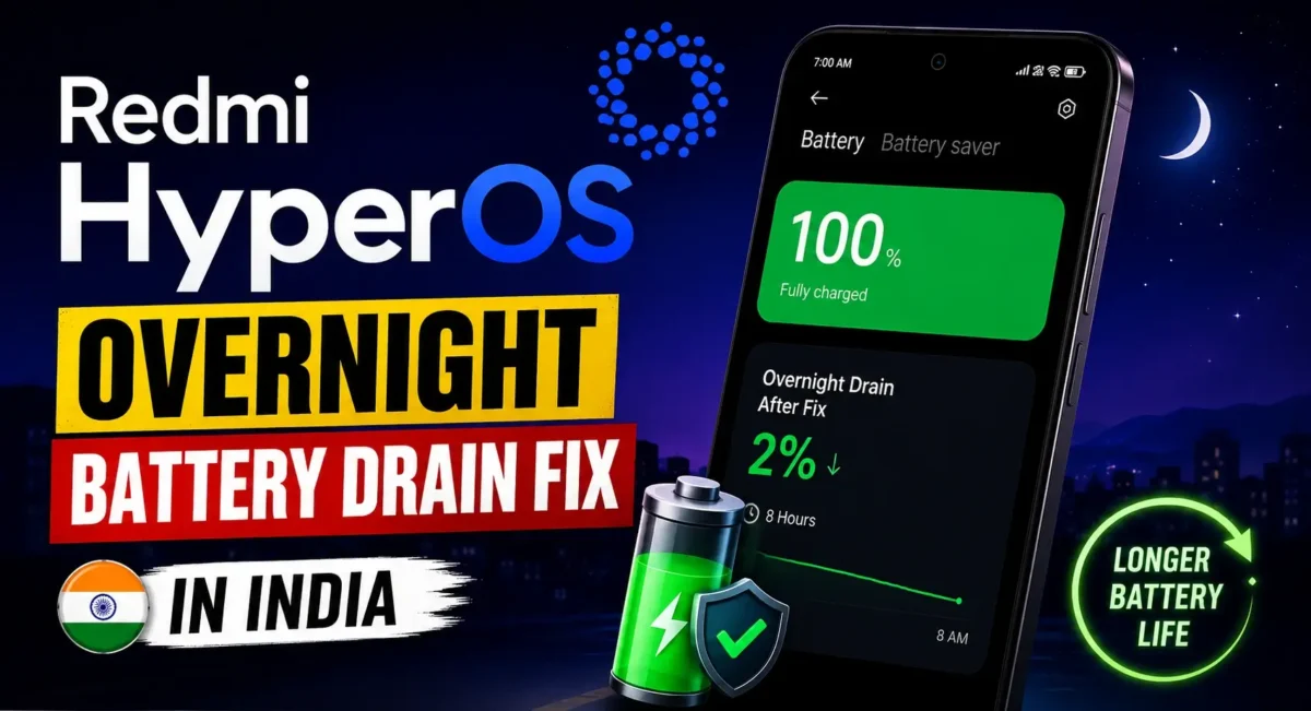 Redmi HyperOS overnight battery drain fix in India with standby battery saving settings