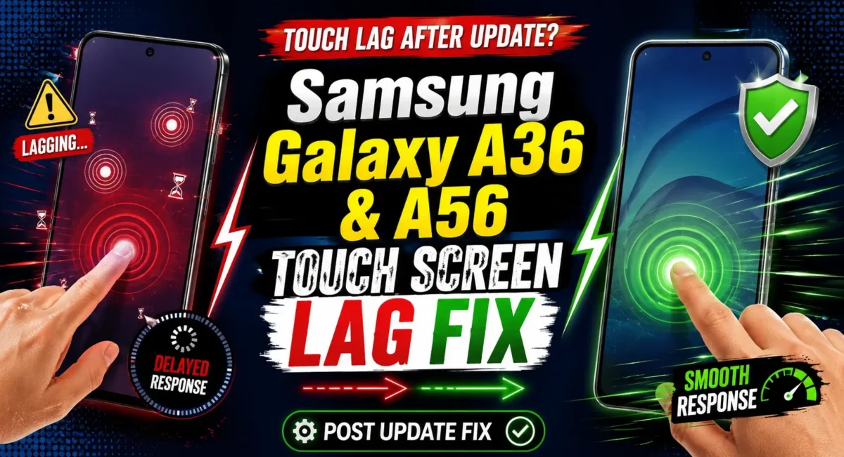 Samsung Galaxy A36 and A56 touch screen lag fix after software update