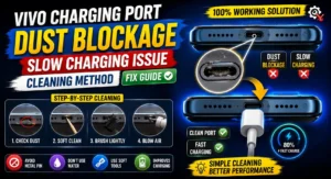 Vivo Slow Charging FlashCharger Fix: Vivo charging port dust blockage slow charging issue cleaning method fix guide