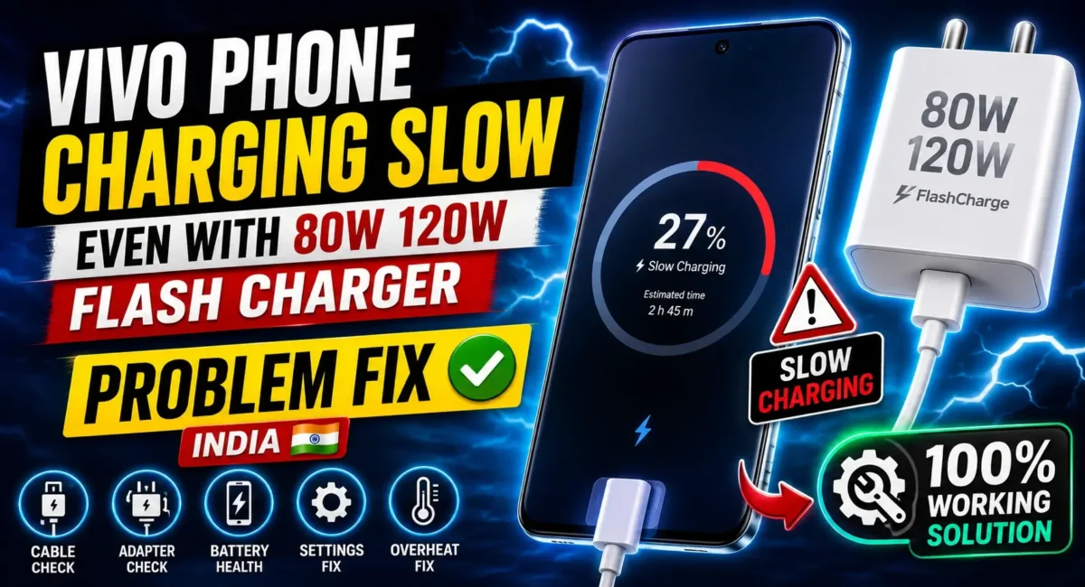 Vivo phone charging slow even with 80W 120W flash charger problem fix India cleaning solution