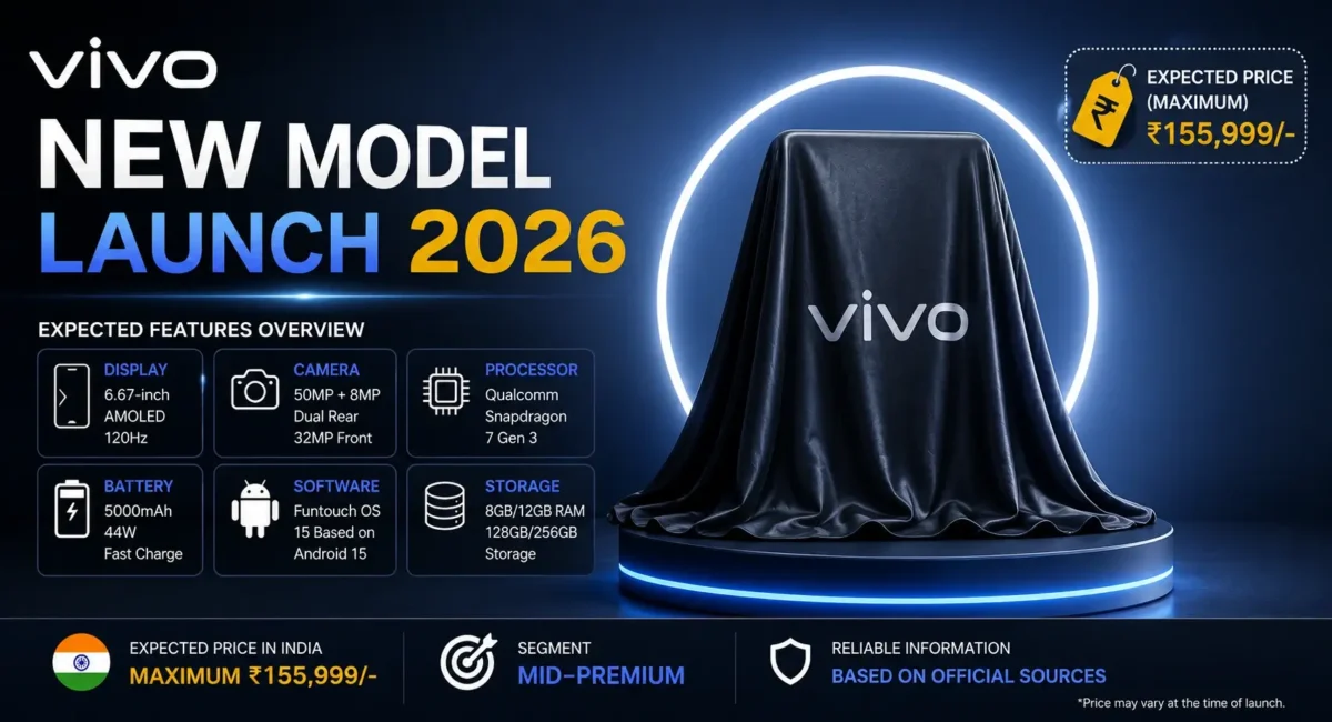 Vivo New Model Launch 2026 with latest features, specifications and expected price in India