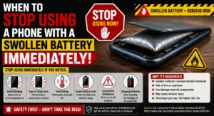 When to stop using a phone with a swollen battery immediately
