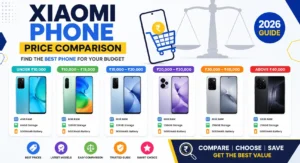Xiaomi phone price comparison in India 2026 showing latest Xiaomi smartphone models and prices