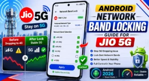 Android network band locking guide for fixing Jio 5G switching back to 4G in India