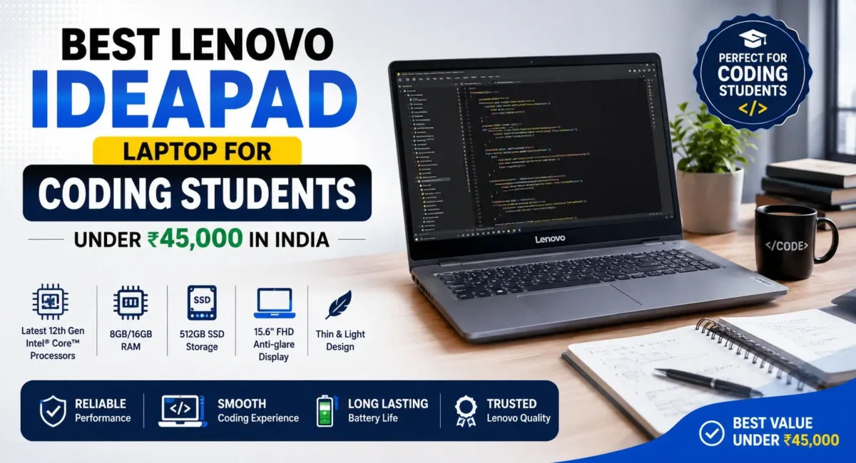 Best Lenovo IdeaPad laptop for coding students under 45000 in India budget laptops