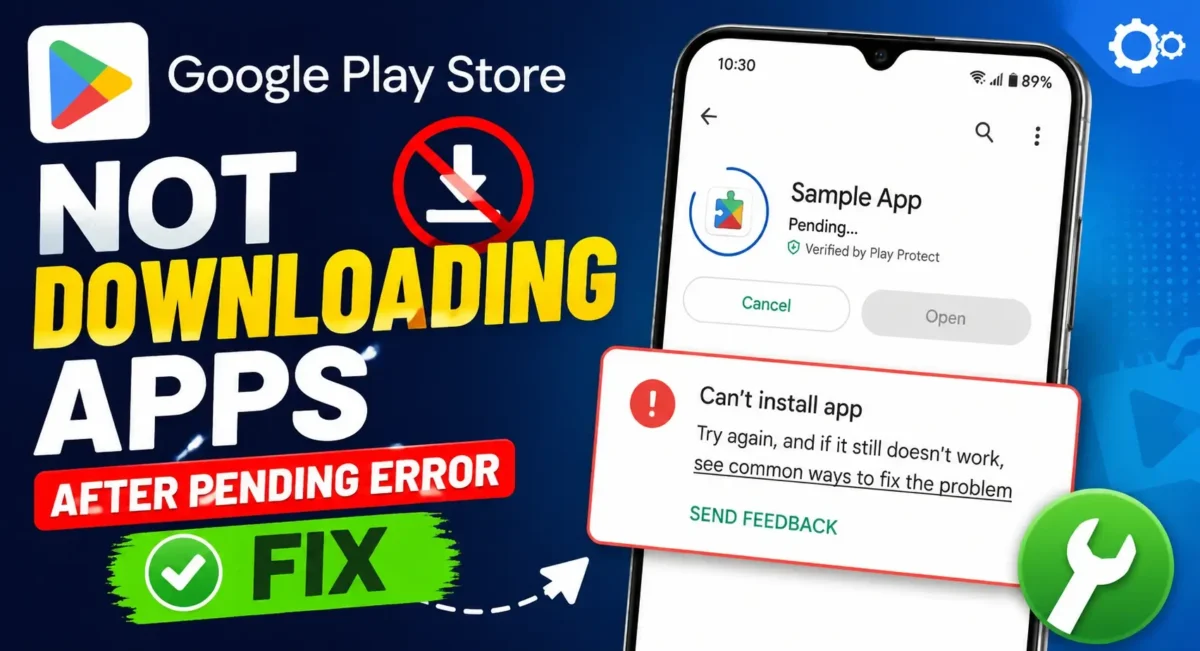 Google Play Store not downloading apps after pending error fix