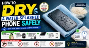 how to dry a water splashed phone to prevent short circuit