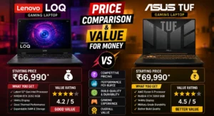 Lenovo LOQ vs ASUS TUF price comparison and value for money gaming laptop in India