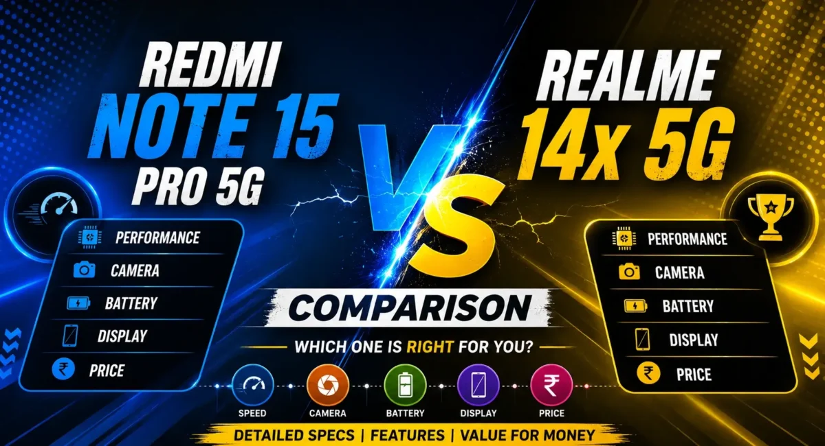 Redmi Note 15 Pro 5G vs Realme 14x 5G Comparison Review