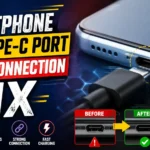 Smartphone USB Type-C port loose connection caused by pocket lint and safe cleaning method without damaging charging pins
