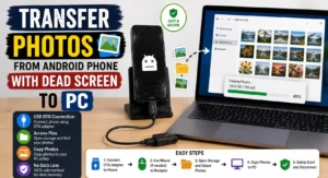 Transfer photos and personal data from Android phone with dead screen to a computer